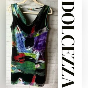 DOLCEZZA  Multicolor Artistic Mini Dress